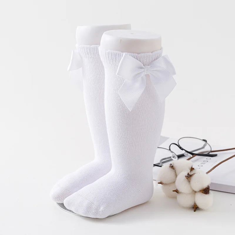 Baby Socks Bowknot Spring Summer Newborn Baby Girl Knee Socks Kids Breathable Cotton Knee High Socks for Toddler Sokken