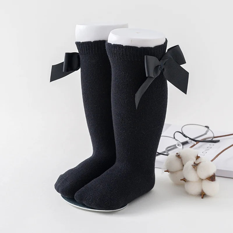 Baby Socks Bowknot Spring Summer Newborn Baby Girl Knee Socks Kids Breathable Cotton Knee High Socks for Toddler Sokken