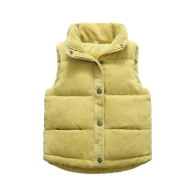 Autumn Corduroy Vests Girls Cotton Jackets Winter Kids Boys Baby Thick Warm Outerwear Children'S Coat Casual Waistcoat Clothing