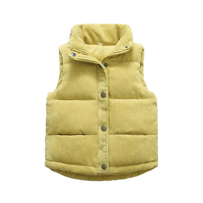 Autumn Corduroy Vests Girls Cotton Jackets Winter Kids Boys Baby Thick Warm Outerwear Children'S Coat Casual Waistcoat Clothing