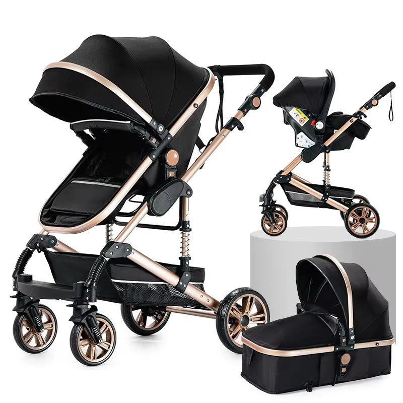 Toddler Stroller 3 in 1 Stroller Pram Strollers Baby Carseat Stroller Newborn Stroller Best Stroller High Landscape Mother Kids