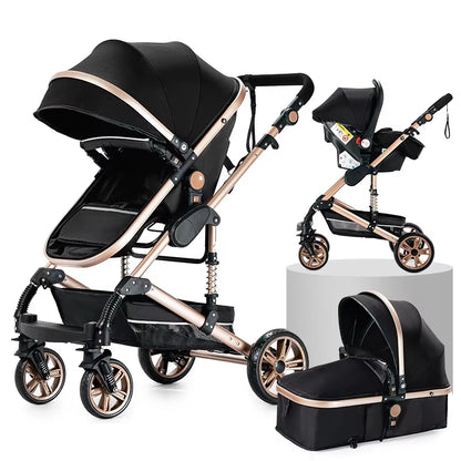 Toddler Stroller 3 in 1 Stroller Pram Strollers Baby Carseat Stroller Newborn Stroller Best Stroller High Landscape Mother Kids