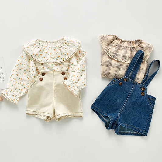 Autumn Toddler Baby Boys Cowboy Romper Baby Boys Girls Solid Color Denim Romper Sleeveless Baby Denim Jumpsuit Pocket Bodysuit